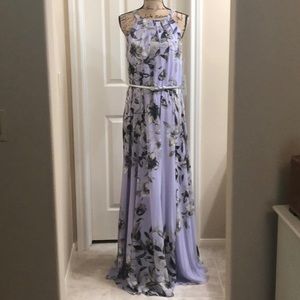 Lavender floral maxi dress sz 14 NWT